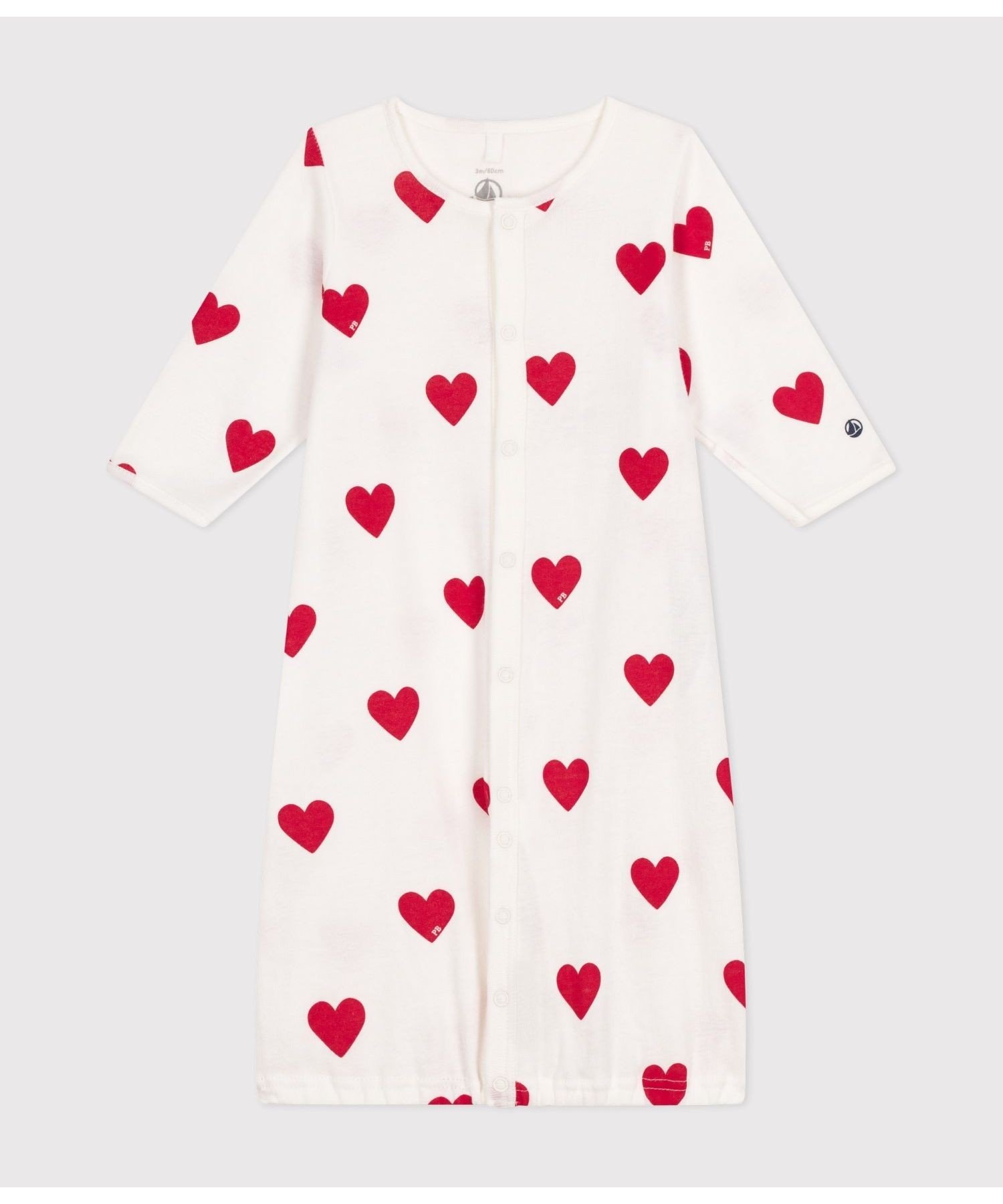 Двусторонний комбинезон с принтом Petit Bateau, Off-white/Red — фото 2