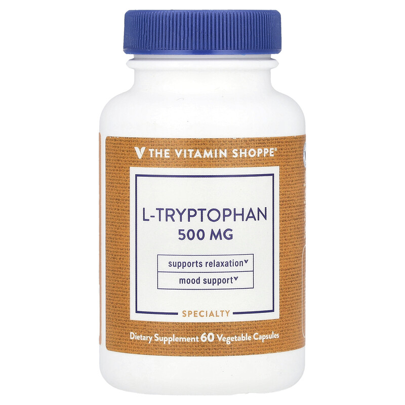 

The Vitamin Shoppe, L-триптофан, 500 мг, 60 растительных капсул