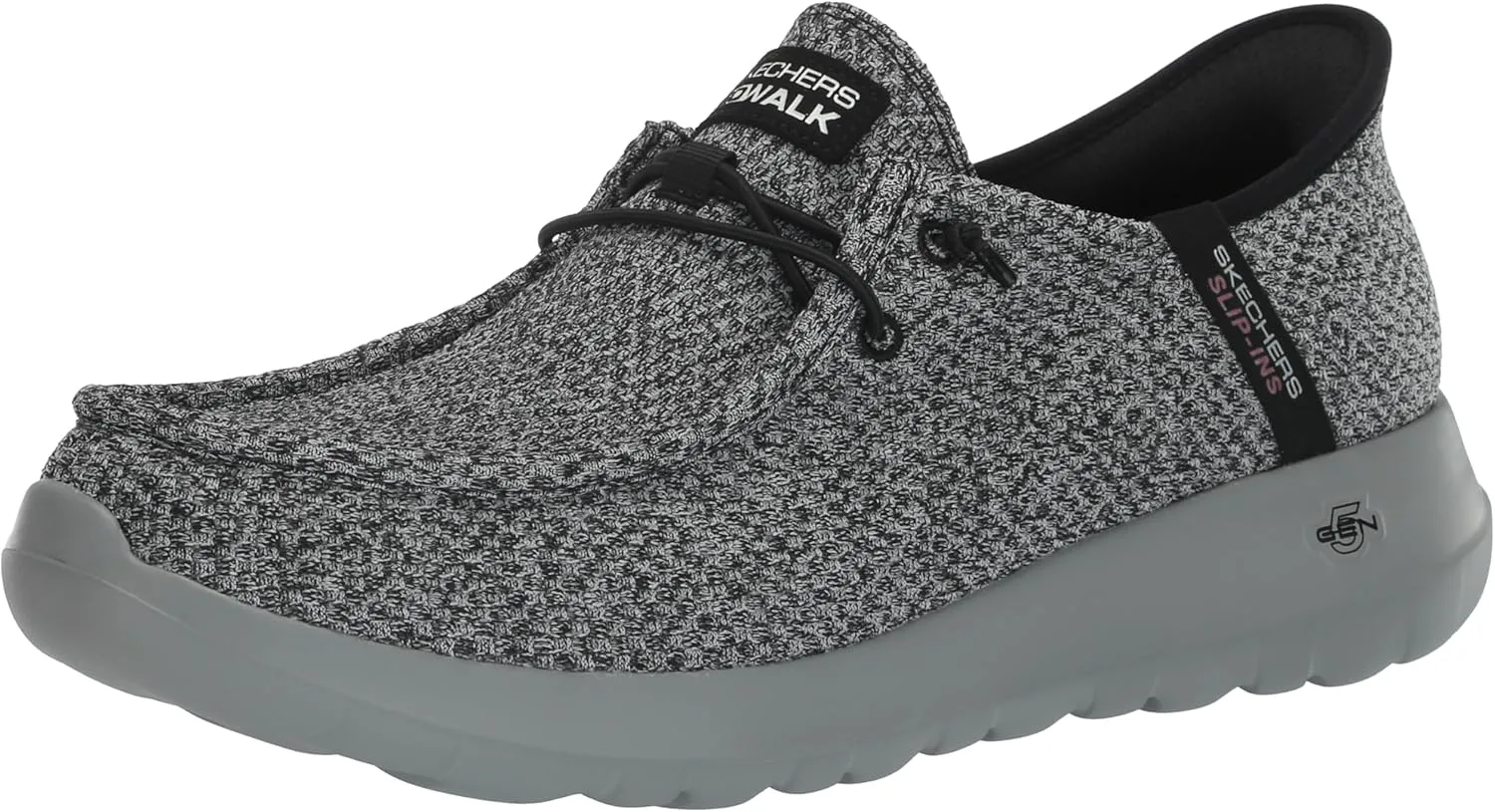 Мужские слипоны Skechers Go Walk Max Free Hands, серый/черный — фото 2