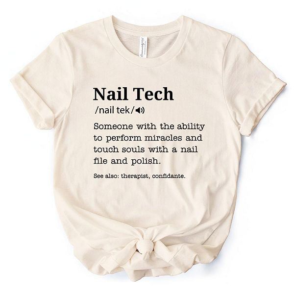 

Футболка Nail tech definition, забавная майка для мастера маникюра Ornamentallyyou, Beige