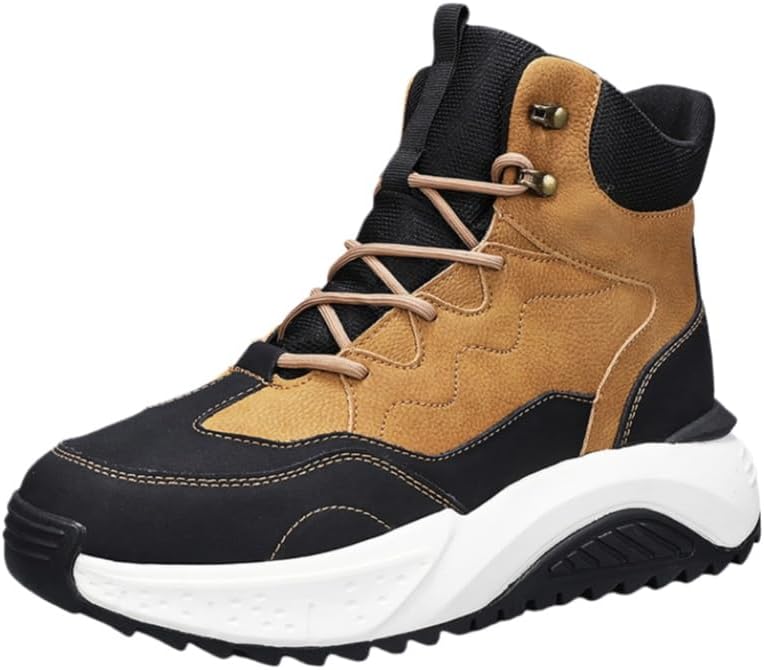 

Зимние мужские высокие утепленные толстые теплые ботинки - материал ПУ, морозостойкие и противоскользящие, внутри комфортные и теплые Clolinde, хаки