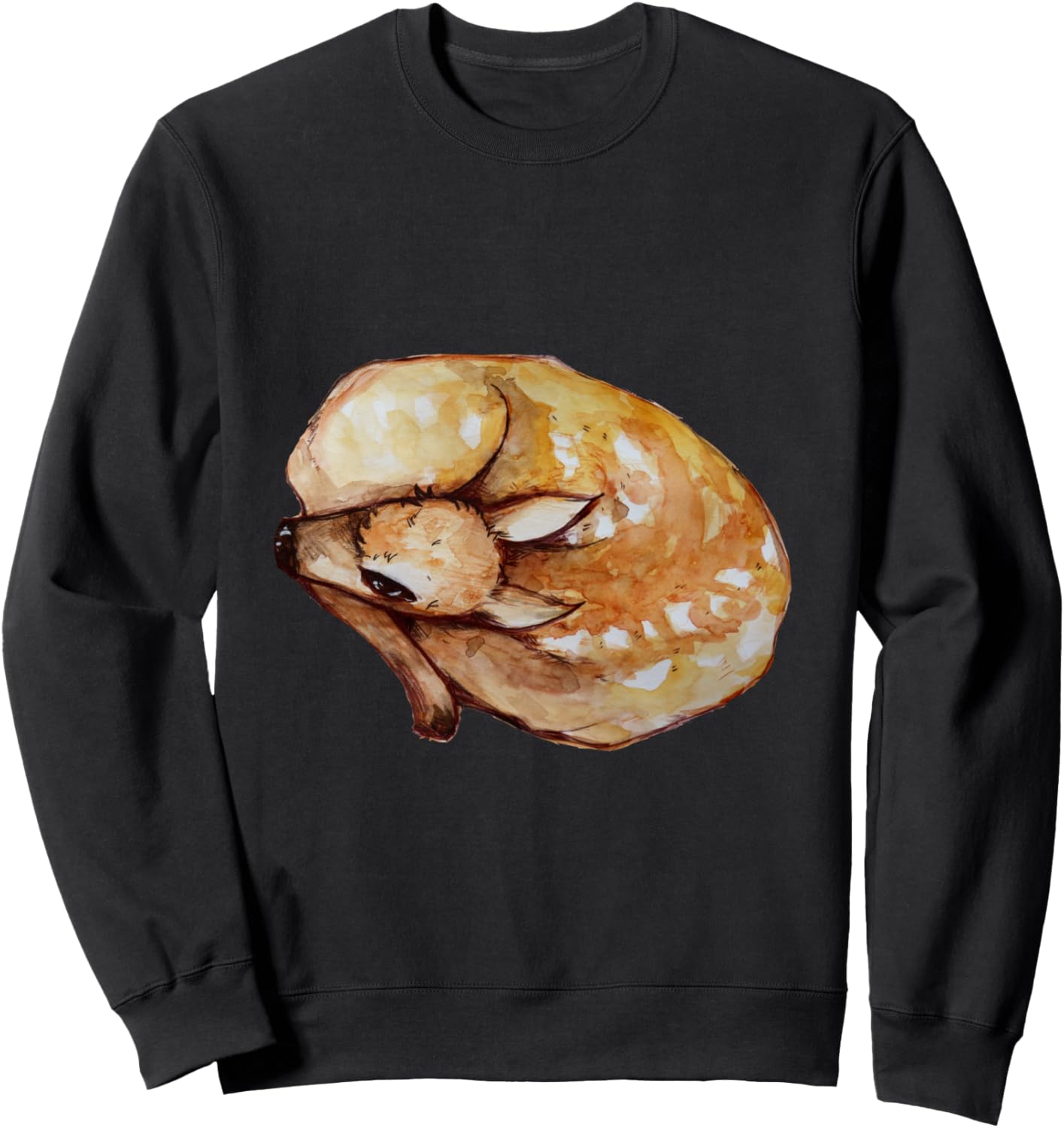 

Милый рисунок весеннего олененка. Толстовка Cat Snugg, черный