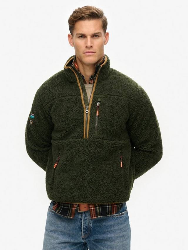 

Полузастёгивающийся флисовый джемпер для активного отдыха Superdry, Surplus Olive Green