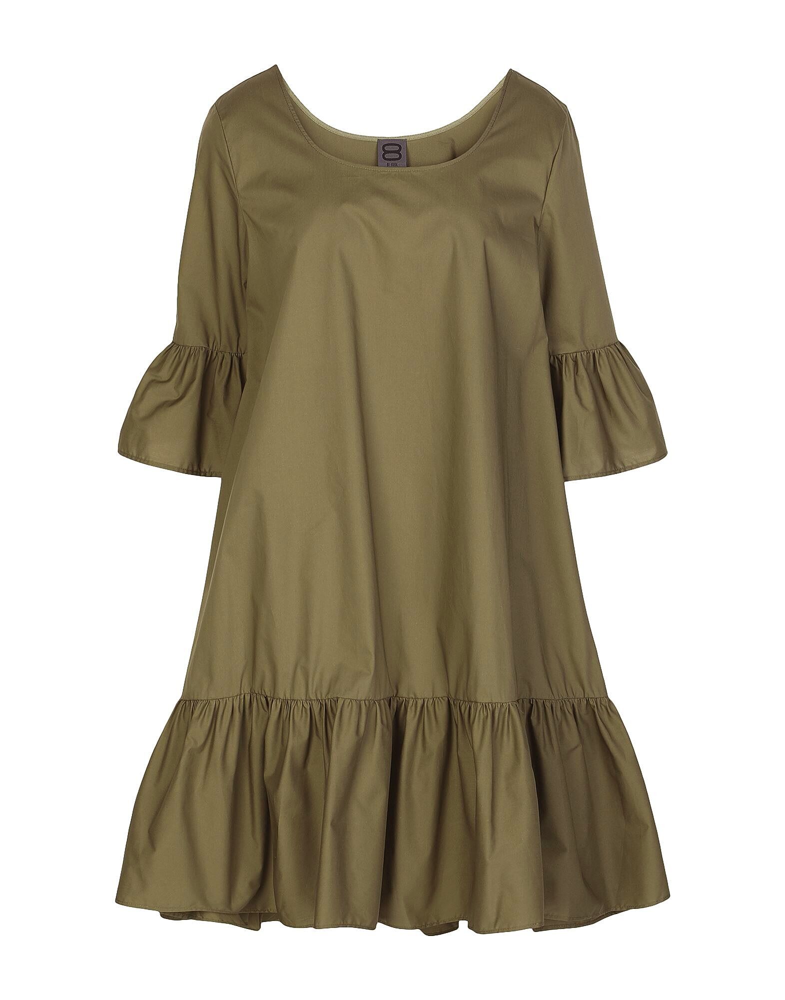 

Мини-платье Cotton Ruffled Short Dress 8 By Yoox, зеленый