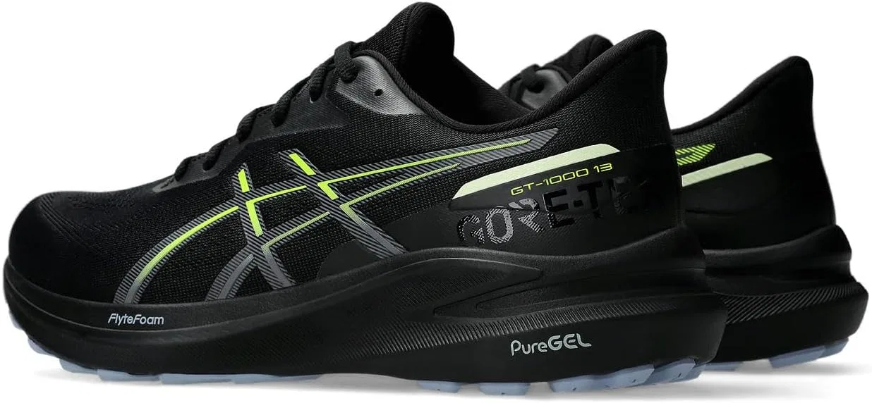Женские беговые кроссовки ASICS GT-1000 13 GTX, Black Safety Yellow — фото 2