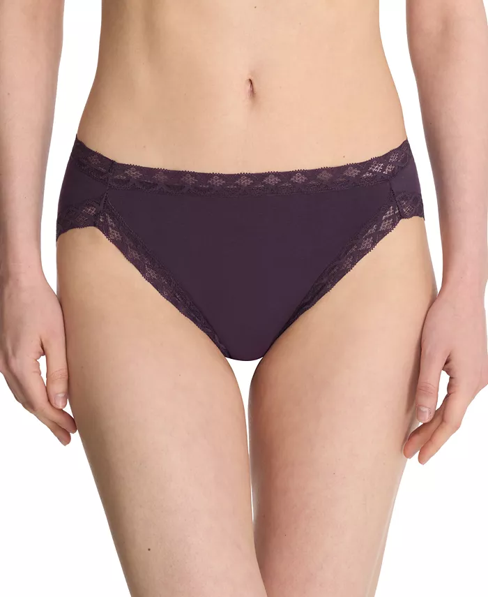 

Трусы Bliss Lace-Trim Cotton French-Cut Brief Underwear 152058 Natori, мультиколор