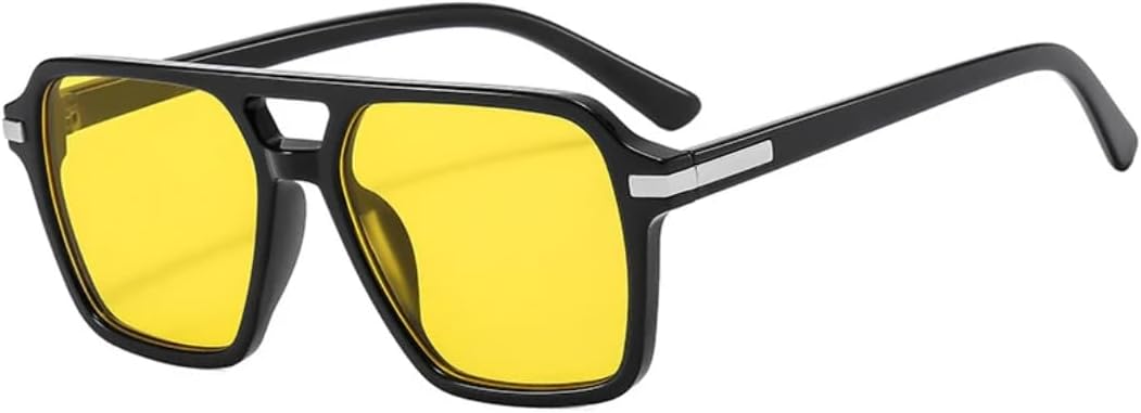 

Солнцезащитные очки с защитой UV400 | Двойная перемычка, градиентные линзы | для женщин и мужчин, для занятий спортом на открытом воздухе и вождения DSVIGF, Black Yellow