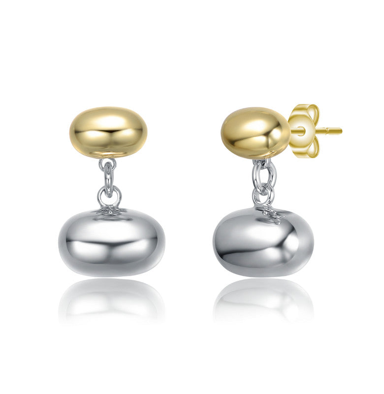 

Двухцветные серьги-подвески с двойной бусиной и цепочкой Rachel Glauber, белый