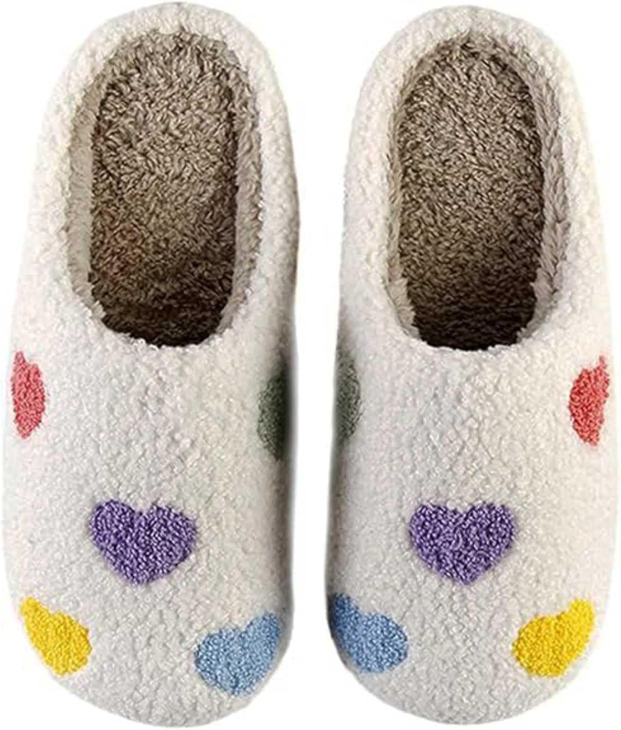 

Женские и мужские тапочки YJEUS с дизайном сердца, клубничной вишни, грибов, глаза-оберега и мультяшного кота - удобные домашние тапочки с эффектом памяти и плюшевой подкладкой для пары, Colorful Heart