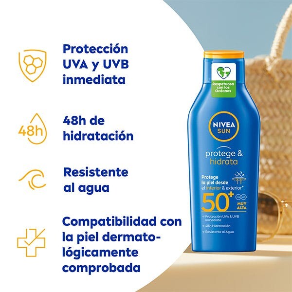 Солнцезащитное молочко для защиты и увлажнения SPF 50 400 мл Nivea — фото 4