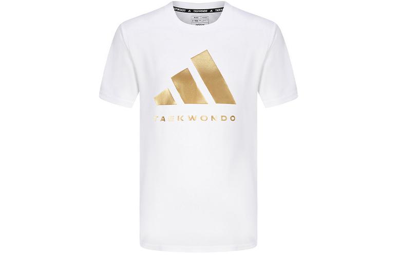 

Футболка унисекс белая золотая Adidas