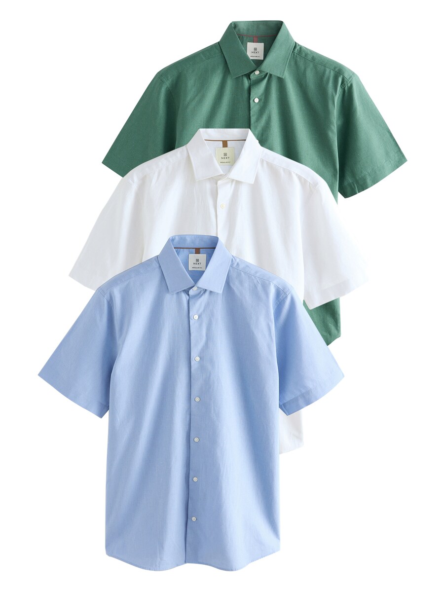 

Рубашка на пуговицах классического кроя Next, цвет Light blue/Dark green/White