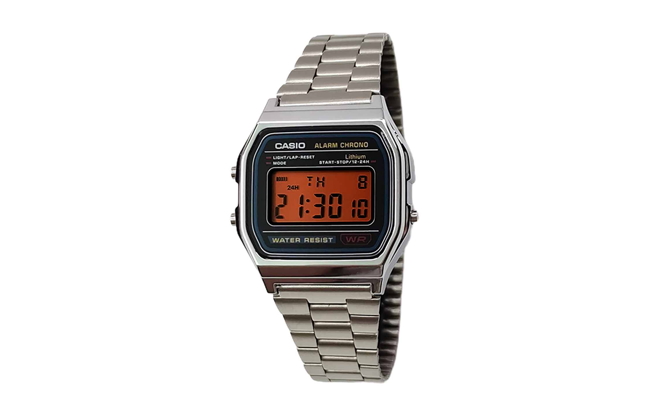 

CASIO Мужские часы Retrofit Series с кварцевым механизмом, стальной браслет, черный циферблат, Оранжевый, CASIO Мужские часы Retrofit Series с кварцевым механизмом, стальной браслет, черный циферблат