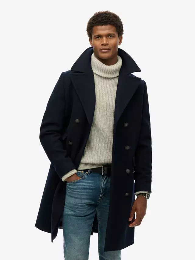 

Пальто Superdry Merchant Wool Long, цвет eclipse navy