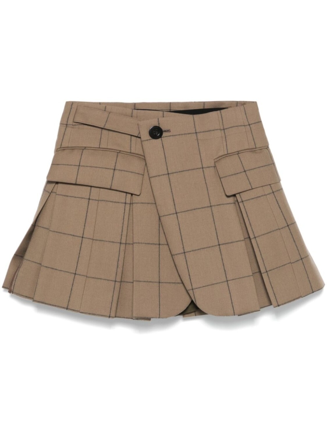 

Sacai шорты в клетку Windowpane, коричневый