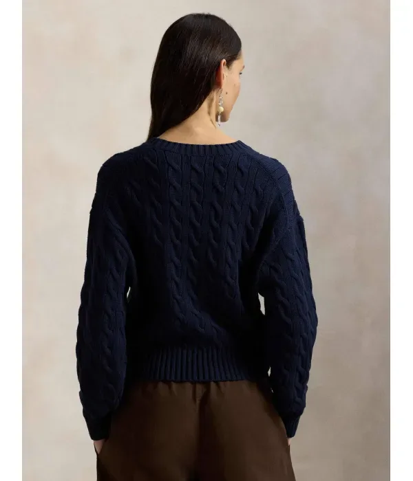 Свитер relaxed fit Polo Ralph Lauren, темно-синий — фото 3