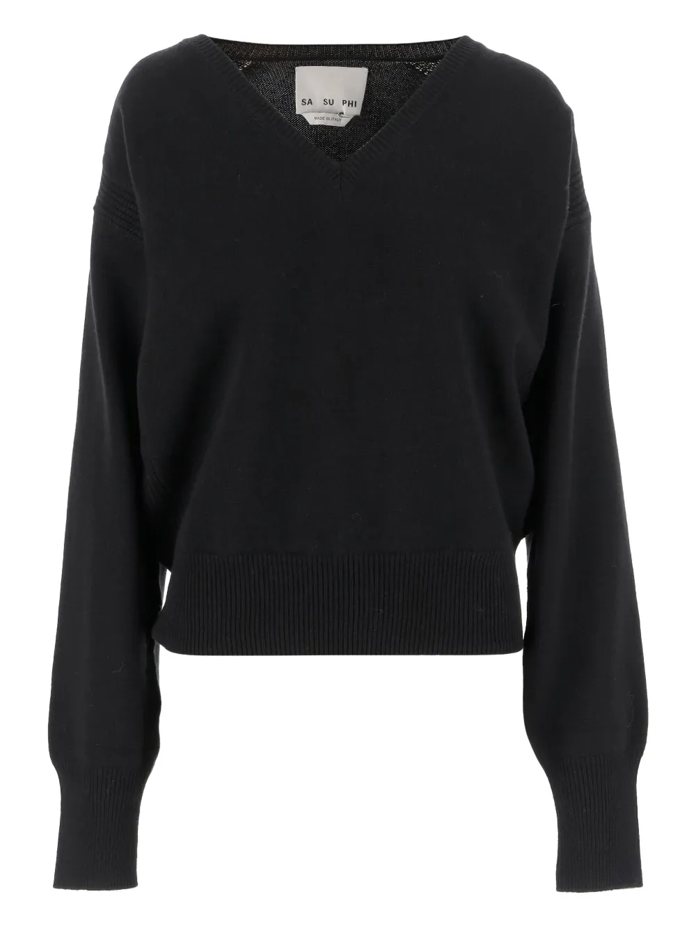 

Кашемировый свитер с V-образным вырезом Sa Su Phi, черный