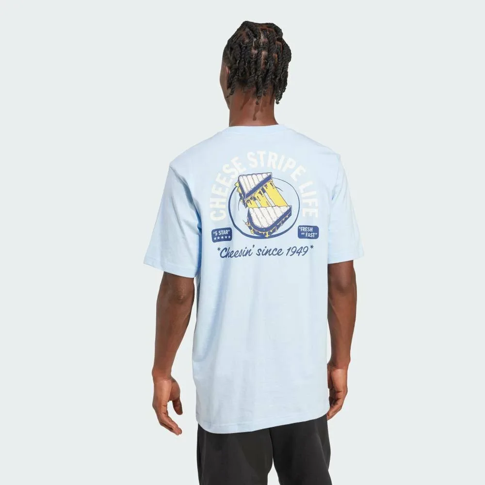 Футболка с капюшоном и графическим изображением жареного сыра Adidas, blue — фото 2