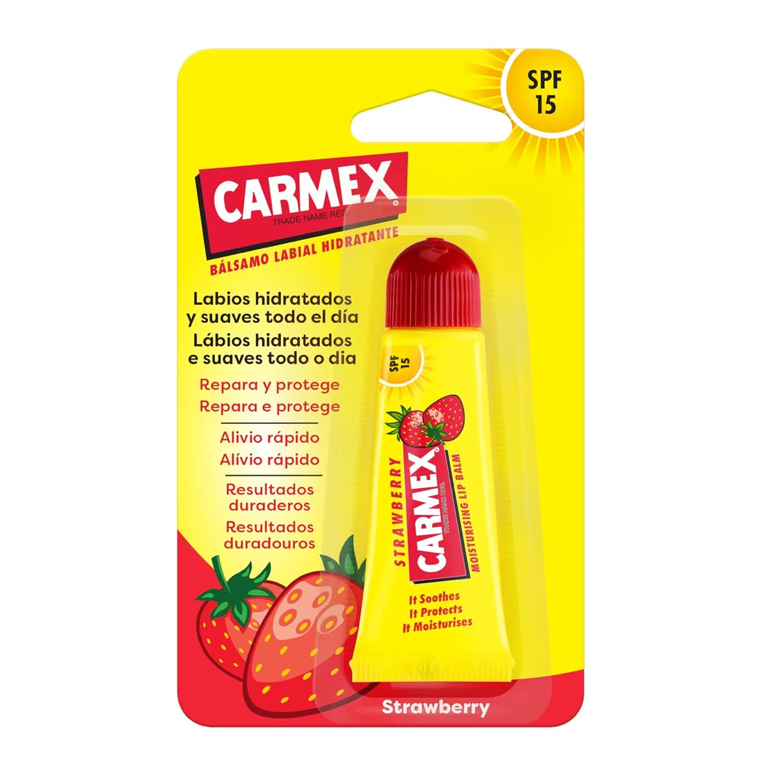 Бальзам для губ Carmex SPF 15 со вкусом клубники, 10 г Carmex
