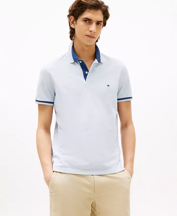 

Мужская классическая поло с контрастным воротником Tommy Hilfiger, синий