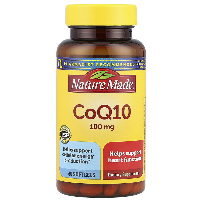 

Nature Made, Коэнзим Q10, 100 мг, 40 мягких таблеток