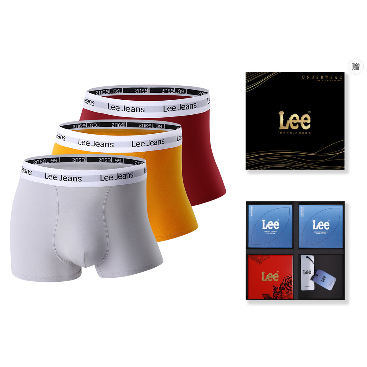 

Комплект мужских трусов подарочный набор Lee, красный
