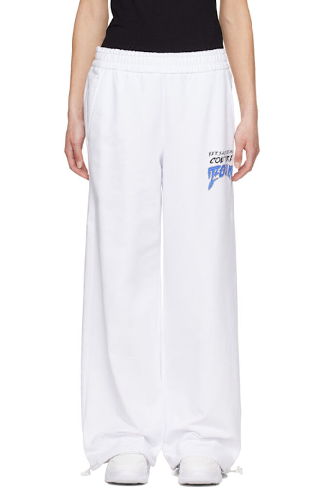 

Белые брюки для дома из французского трикотажа Versace Jeans Couture
