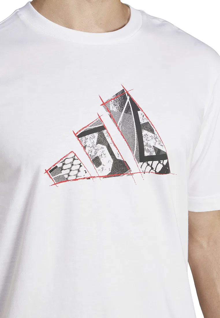 Футболка с логотипом, короткий рукав, Logo Graphic Tee Adidas, белый — фото 3