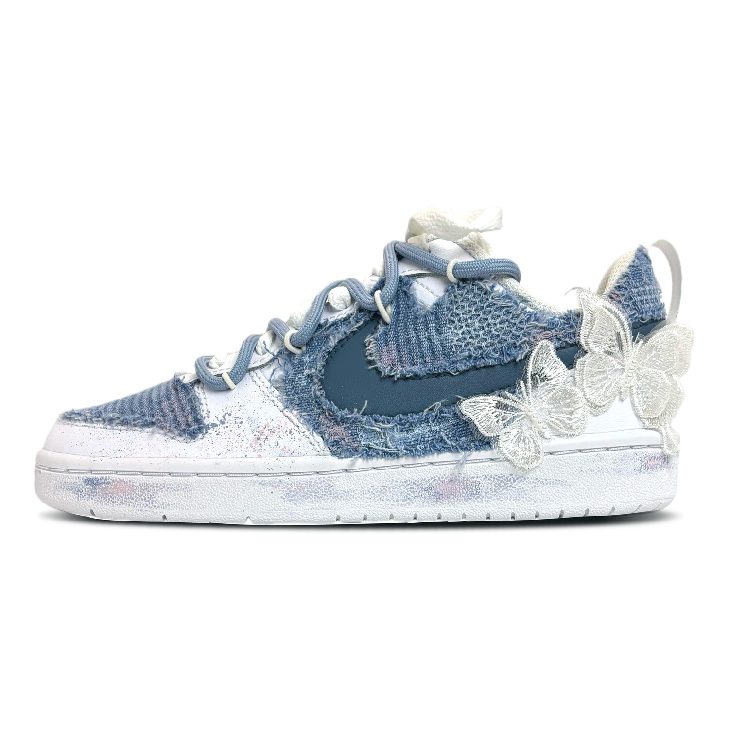 

Кроссовки Nike Court Borough Skateboarding Shoes Women's Low-top White/Blue/Pink, синий/розовый
