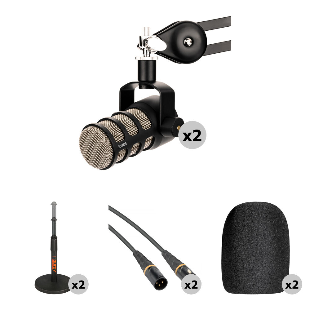 

Динамический микрофон RODE PodMic 2-Person Podcasting Microphone Kit with 2 Tabletop