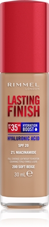 

Увлажняющая основа spf 20 Rimmel Lasting Finish 35H Hydration Boost, 200 Soft Beige 30 ml