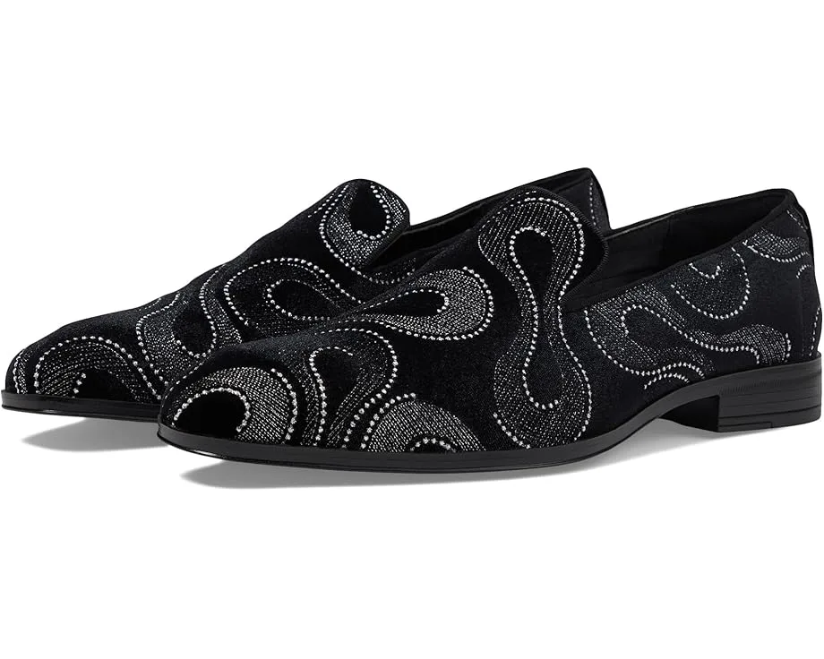Лоферы Stacy Adams Swainson Embroidered Slip-On Loafer, Black/Silver
