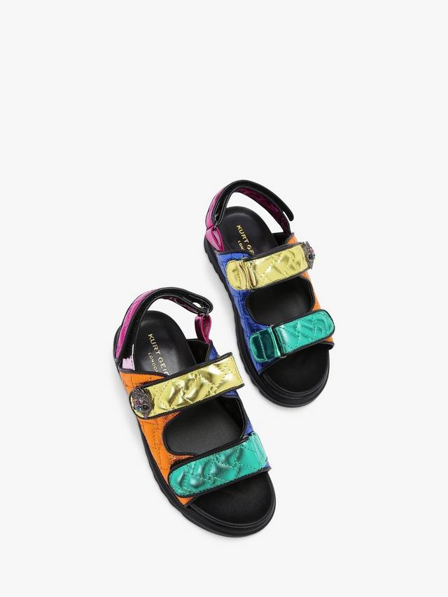 Детские мини-сандалии Orson из кожи Kurt Geiger London, Black/Multi — фото 2