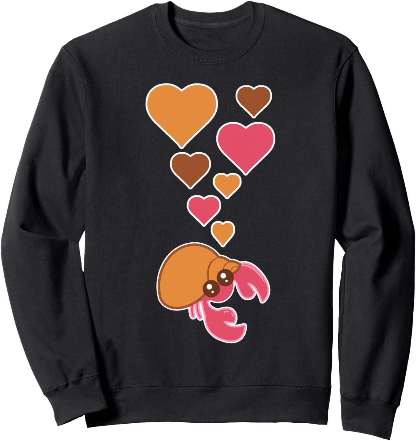 

Милая толстовка с изображением краба-отшельника в форме сердечка Love Hermit Crabs Apparel, черный