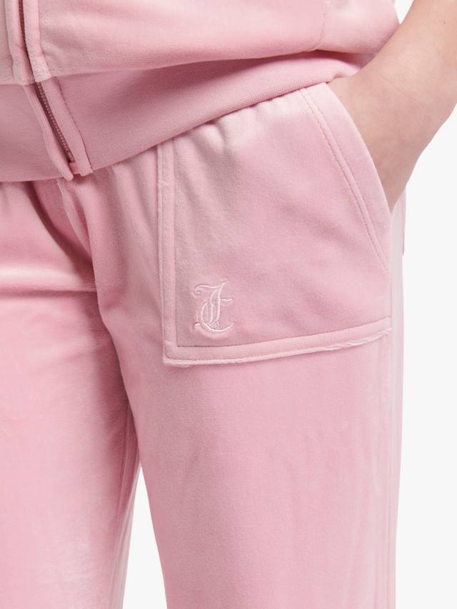 Детские велюровые тоновые широкие джоггеры Juicy Couture, Pink Nectar — фото 3