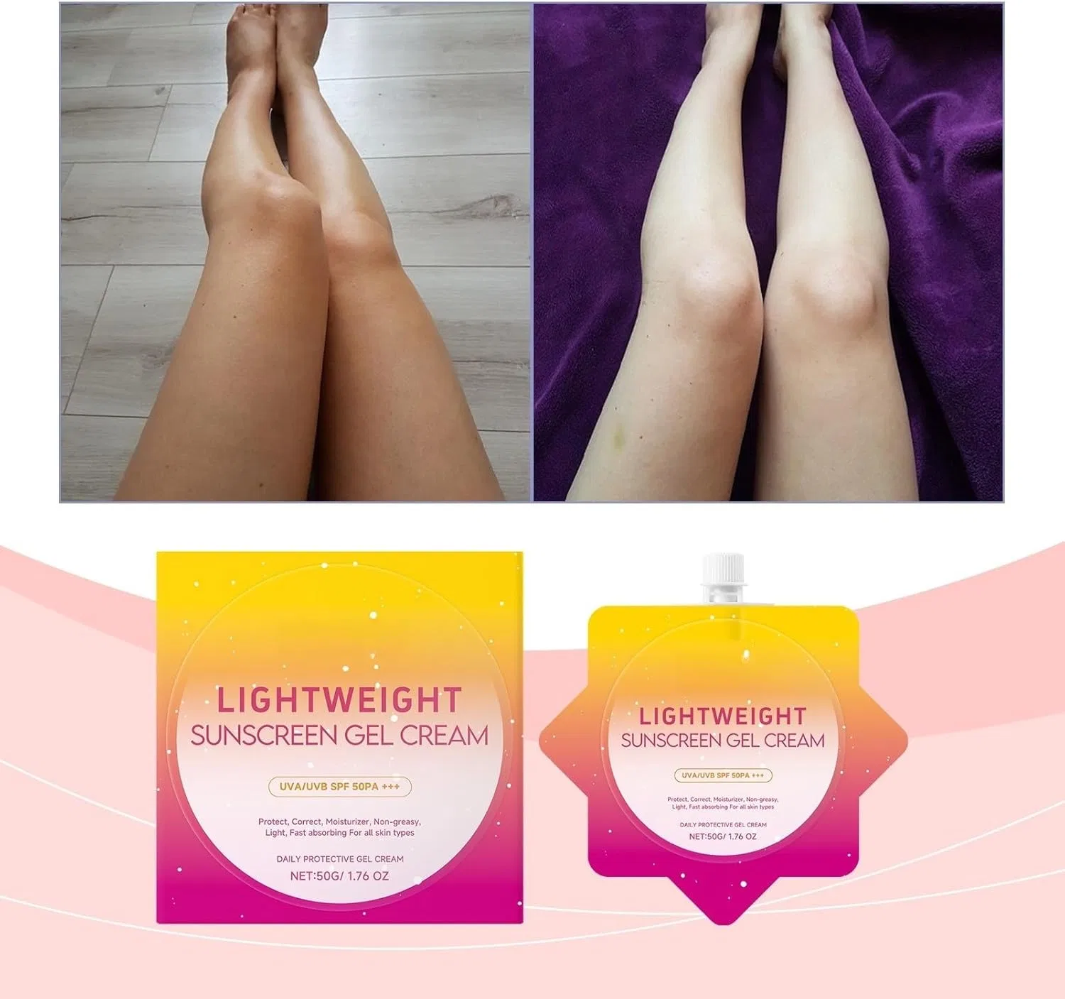Солнцезащитный крем для лица Ultra White Airy Fit SPF 50 PA++++, 50 г, хаки Generic — фото 3