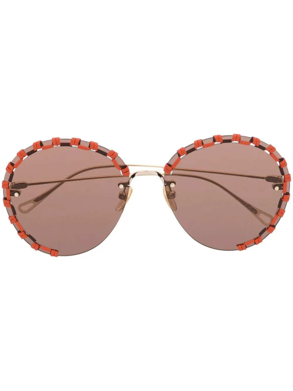 

Солнцезащитные очки в круглой оправе Chloé Eyewear, оранжевый