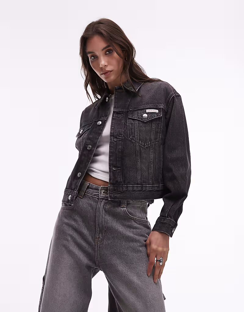 

Джинсовая куртка дальнобойщика 90-х годов Calvin Klein Jeans черного цвета