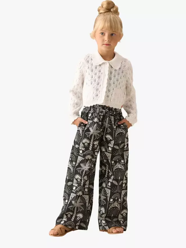 Детский вязаный кардиган с длинными рукавами, белый Angel & Rocket — фото 2