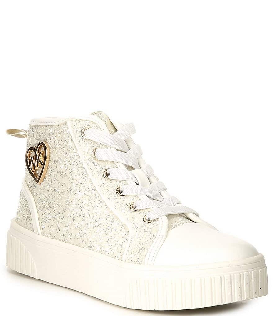 

Высокие кроссовки MICHAEL Michael Kors Girls' Skate Glitter Split 3 (Молодежные), белый