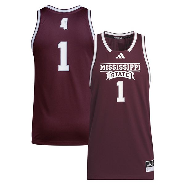 

Мужская марочная футболка adidas #1 Mississippi State Bulldogs Swingman Unbranded