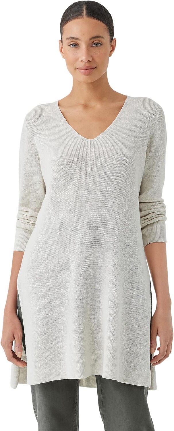 

Туника Eileen Fisher V-Neck Tunic, цвет Bone