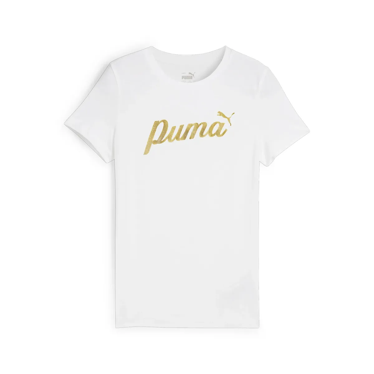 

ФУТБОЛКА PUMA "ESS+ SCRIPT METALLIC TEE G", цвет Puma White-Black Rubber