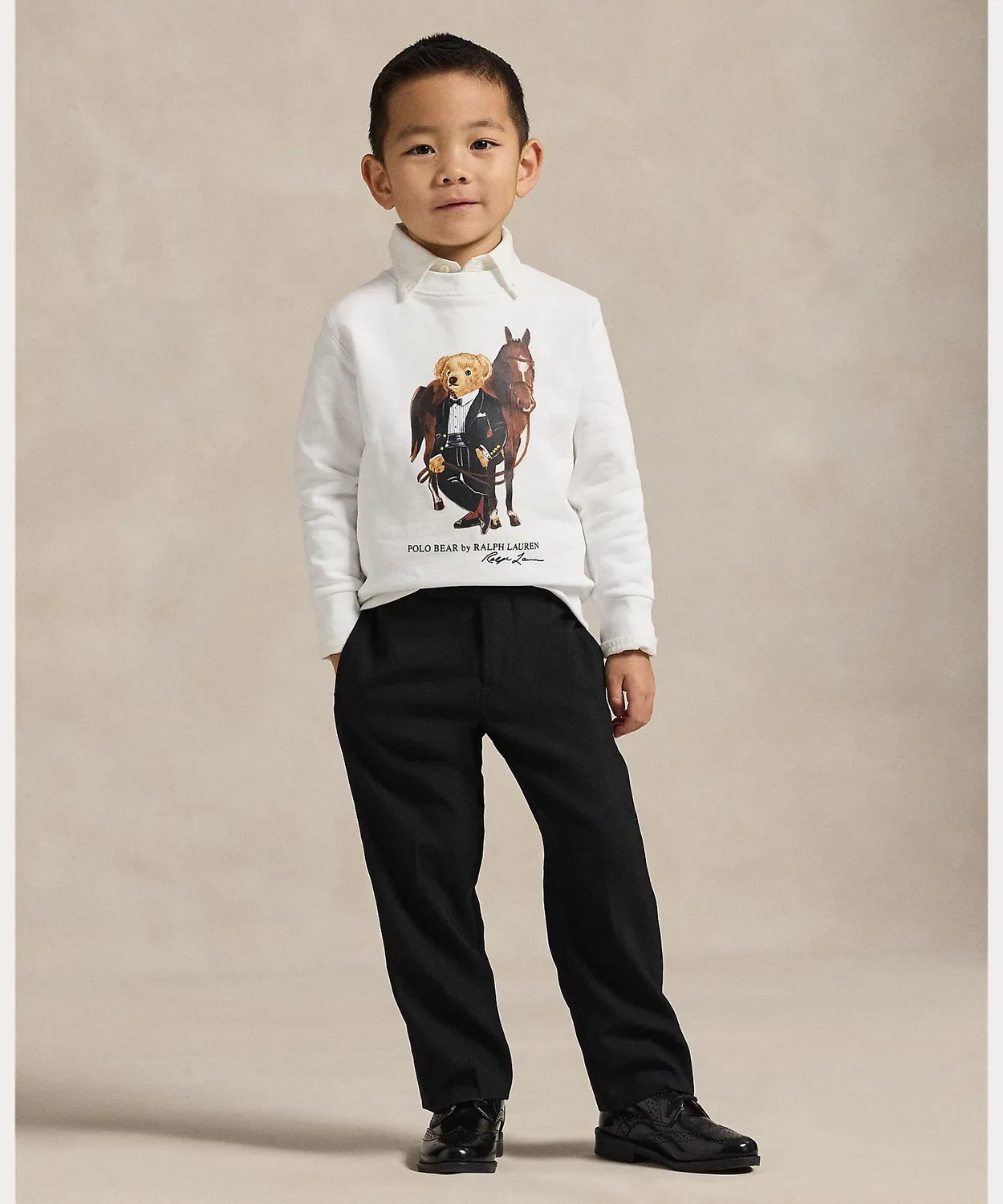 Свитшот Polo Bear с лошадью, Ralph Lauren, хлопок, белый — фото 4