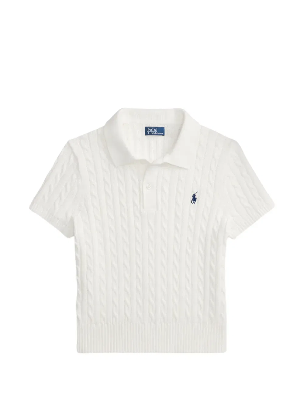 Укороченная рубашка-поло крупной вязки Polo Ralph Lauren, белый