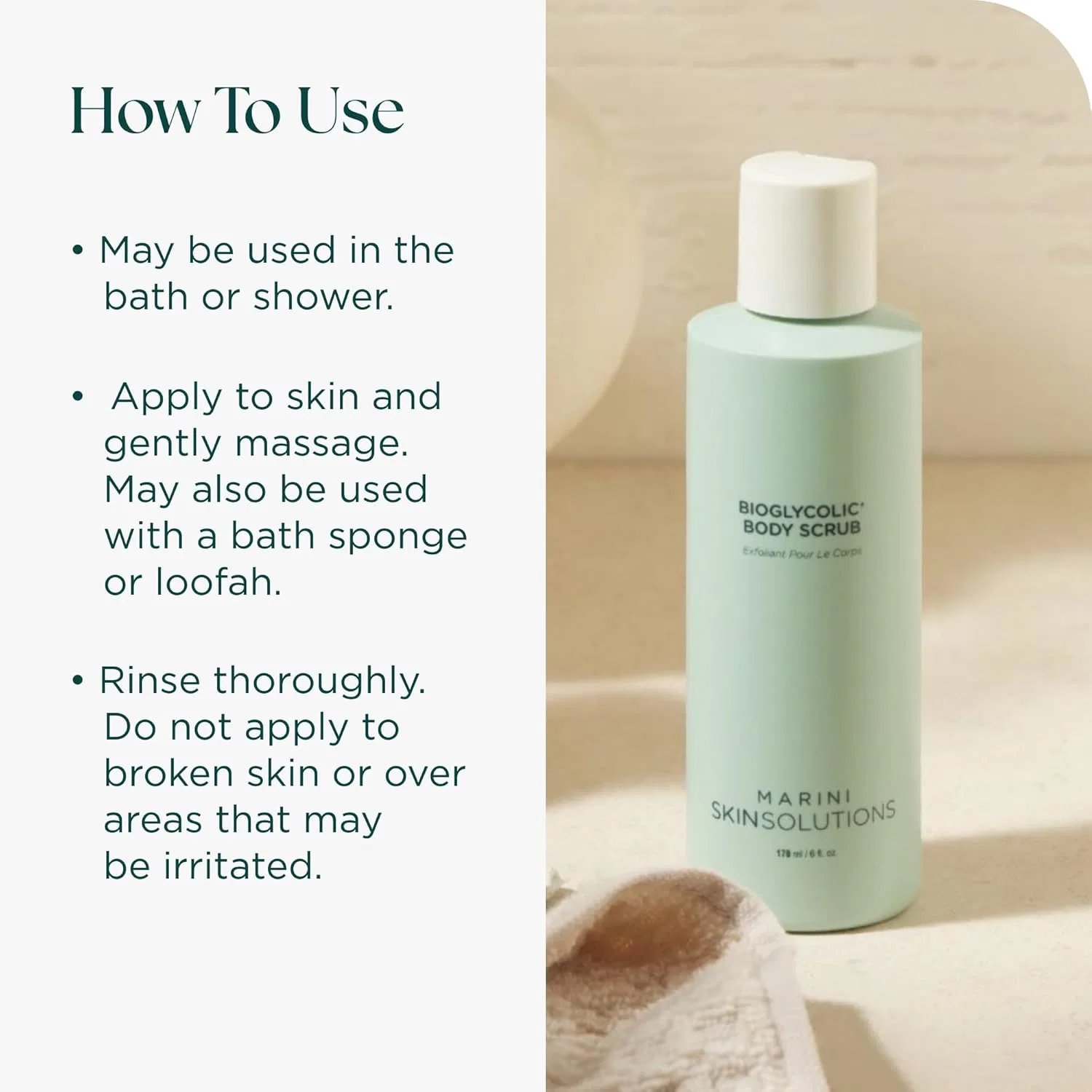 Скраб для тела Bioglycolic Body Scrub Marini SkinSolutions, 6.7 oz — фото 4