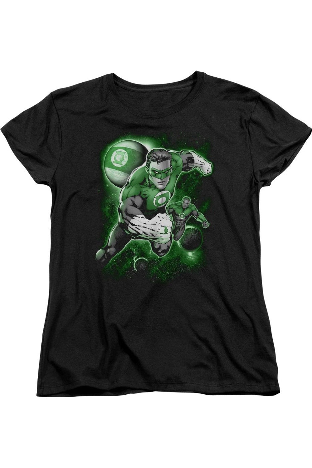 

Футболка Green Lantern с принтом "Планета-фонарь" женская с коротким рукавом Gildan