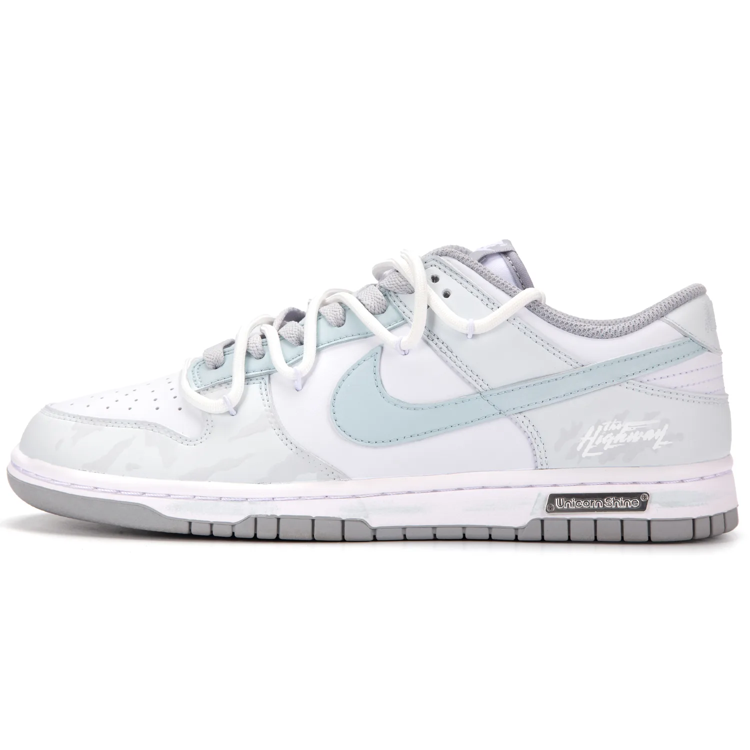 Nike Кроссовки Dunk Mist Island Ice Blue Abrasion Resistant низкие для скейтбординга мужские бело-синие