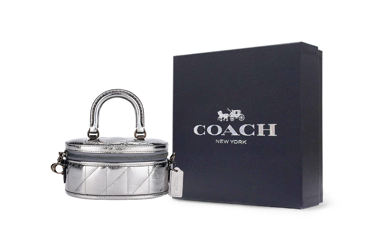 

COACH Трейловая сумка через плечо из овчины, кроссбоди, маленькая женская сумка Anthracite