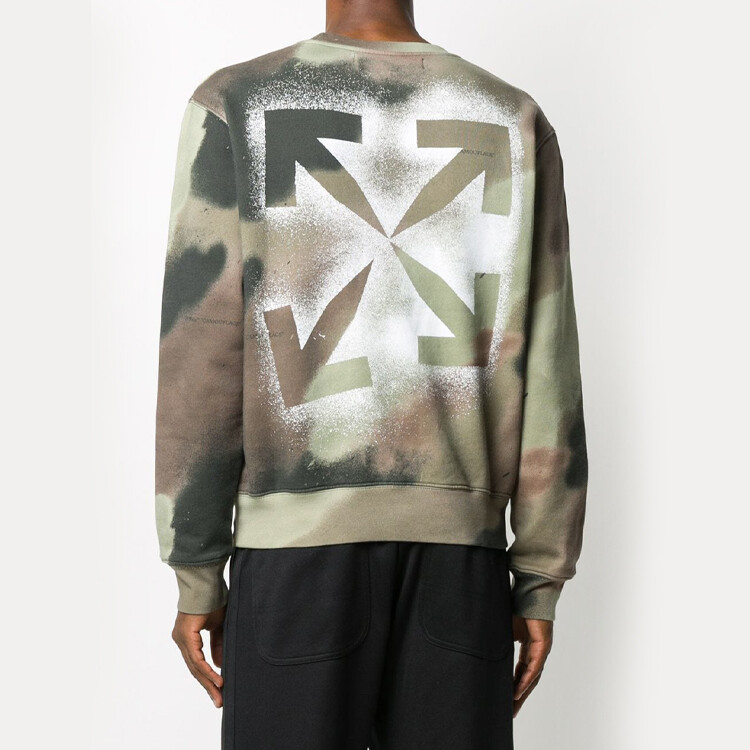 FW20 Толстовка мужская зеленый камуфляж Off-White, зеленый — фото 3